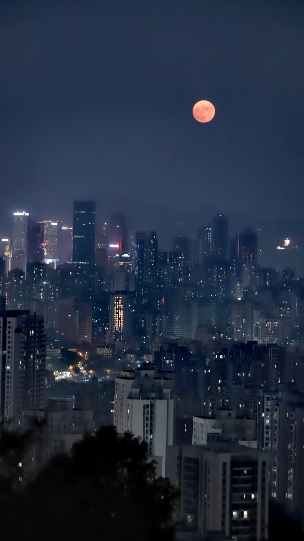 在弥漫着桂花香气的鸿恩寺 ，看圆月爬上重庆的夜空。华龙网-新重庆客户端 记者 陈洋 摄
