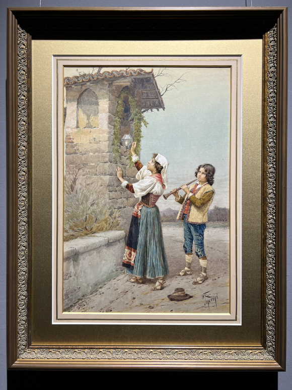 菲利波·英杜尼(Filippo Indoni 1842—1908)《点燃》Allumage,54.6cmX36cm