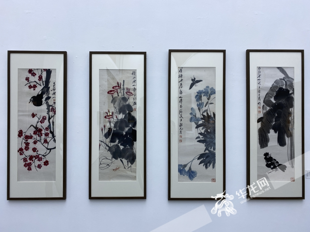 Screen of Flowers and Birds (winter) by Qi Baishi