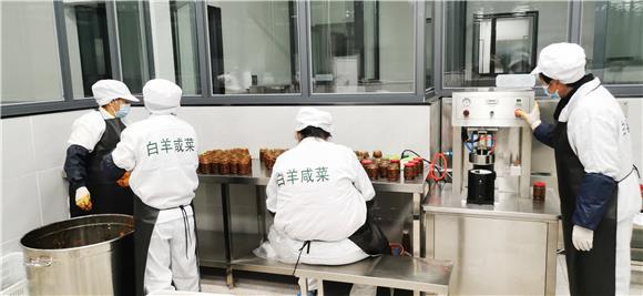 机械化生产咸菜产品。特约通讯员 赵武强 摄