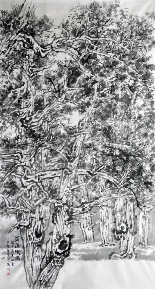 7-陈起，蜀道系列之一，97x180cm，中国画