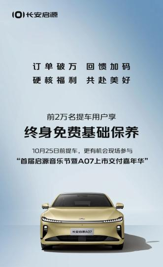 长安启源A07推出新权益。 长安汽车供图 华龙网发