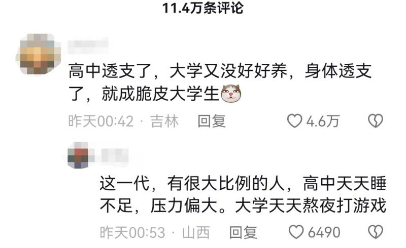 “脆皮大学生”上热搜！有人打喷嚏腰折了，网友：你别太荒谬6