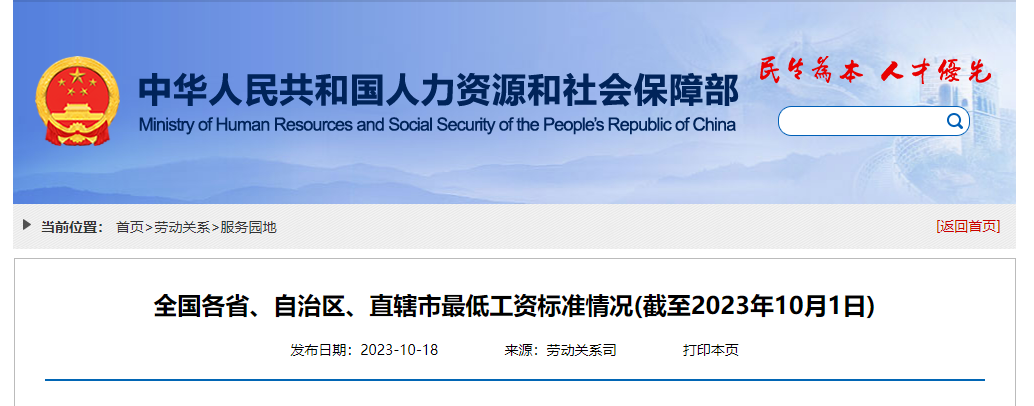 最低工资表来了！你的工资不能低于这个数……1