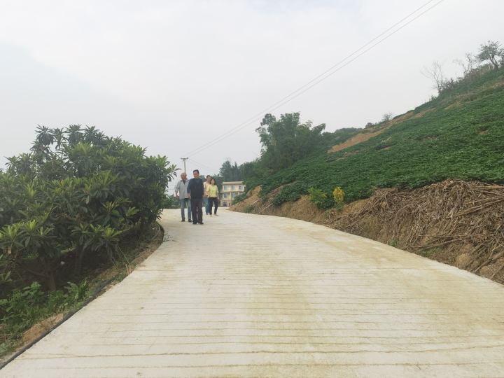 村民行走在平坦宽敞的黄绍路上。记者  罗莎  摄