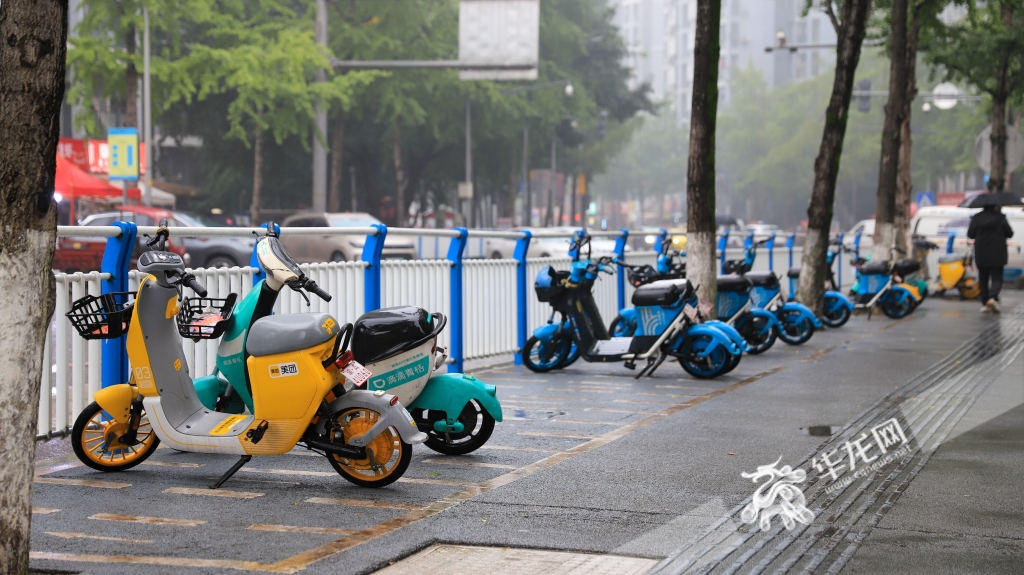 共享电单车已成为城市绿色低碳交通的组成部分。华龙网记者 陈毅 摄