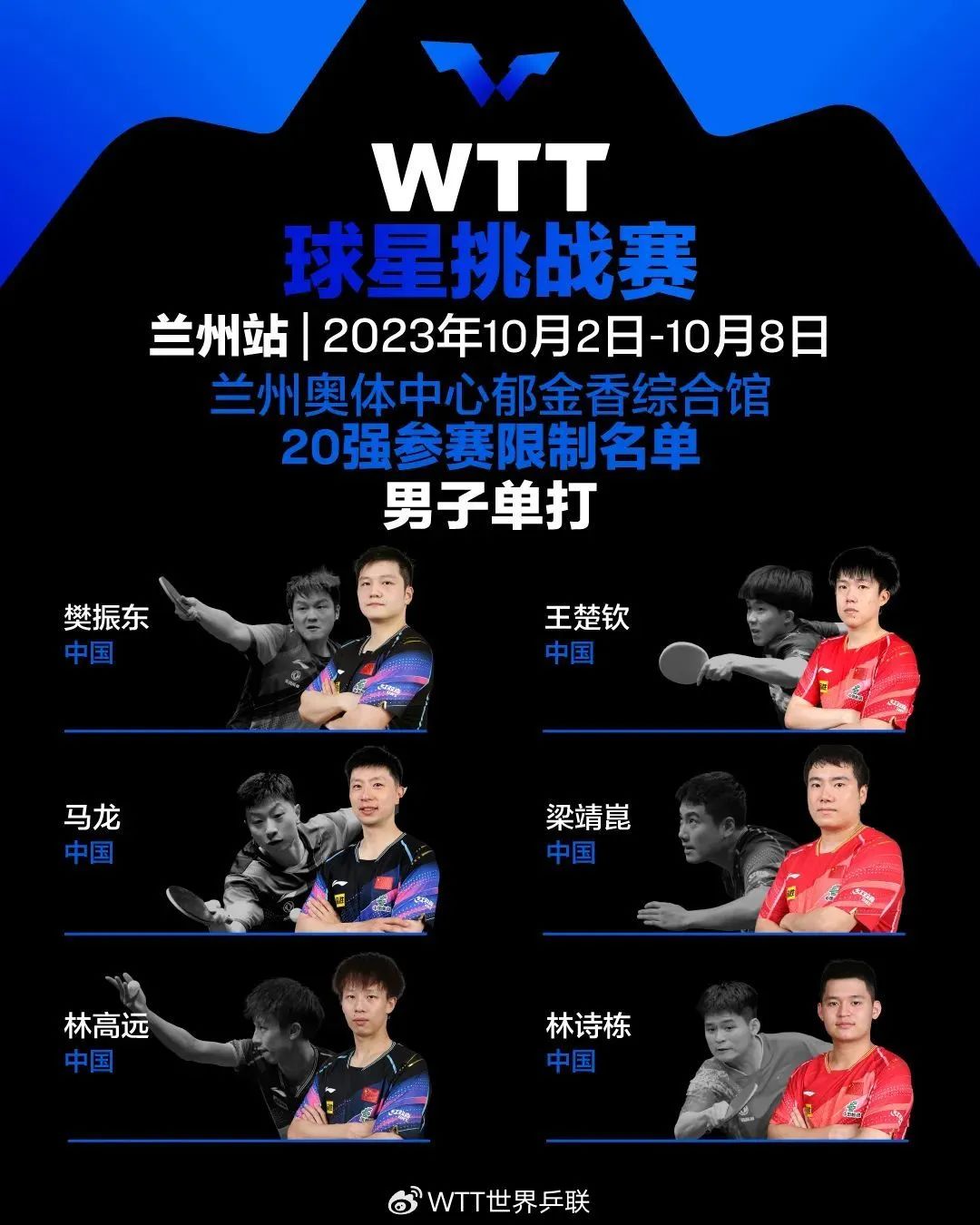 WTT官方：樊振东因伤退出2023WTT球星挑战赛兰州站比赛2