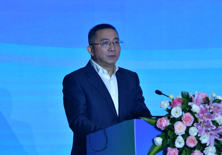 重庆市住房城乡建委一级巡视员董勇致辞。主办方供图
