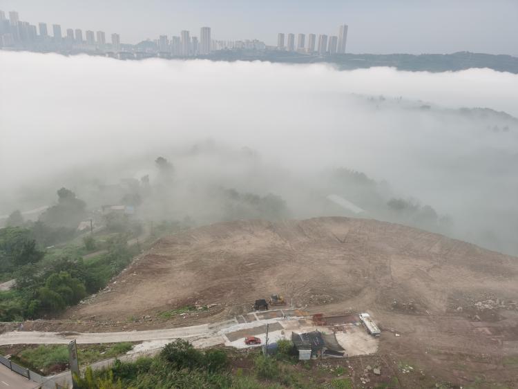 蔡家云雾景观,现场图片