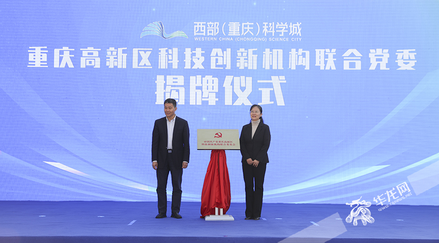 重庆高新区科技创新机构联合党委揭牌仪式举行。华龙网 首席记者 李文科 摄