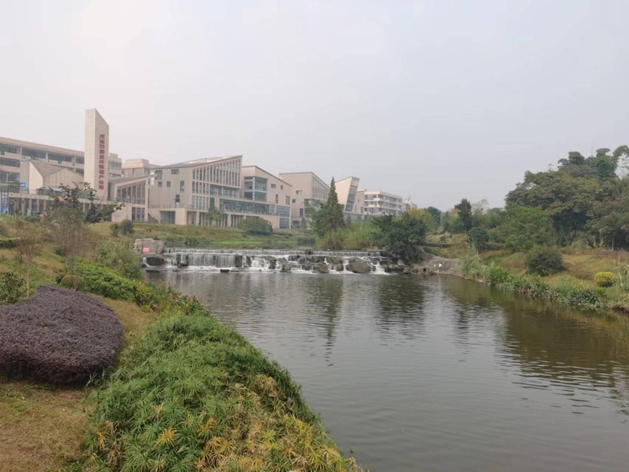 荣峰河畔的荣昌眼镜产业园。 华龙网记者 曹建 摄