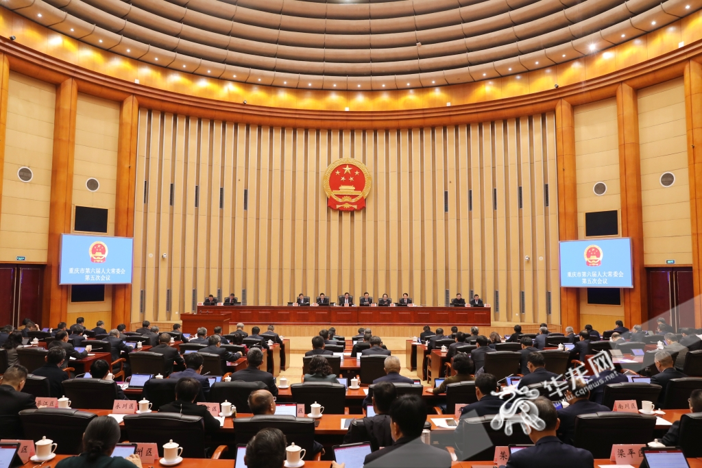 重庆市六届人大常委会第三次会议第一次全体会议现场。华龙网记者 张质 摄