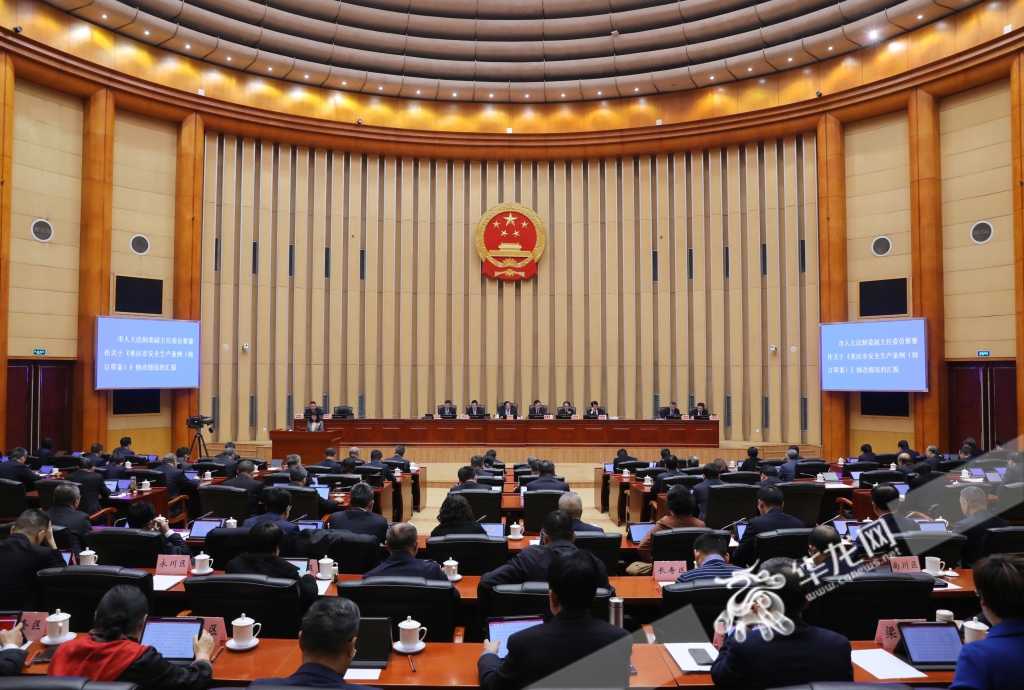 重庆市六届人大常委会第五次会议第二次全体会议现场。华龙网记者 张质 摄