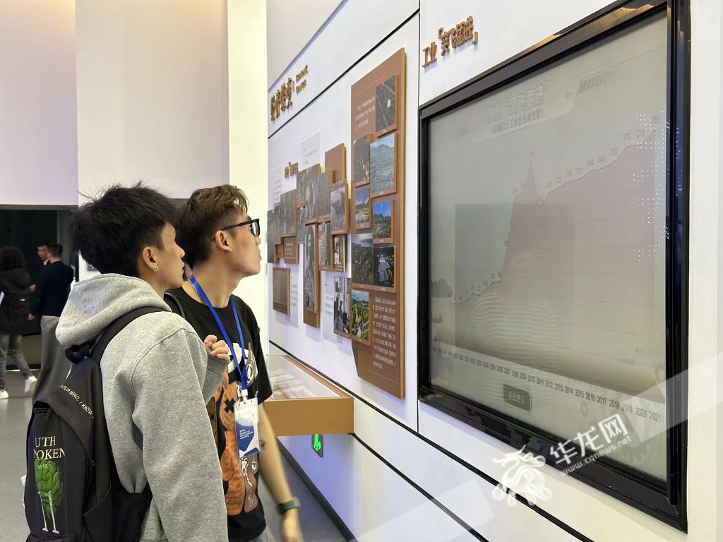 International students visited the Yubei Planning Exhibition Gallery. 