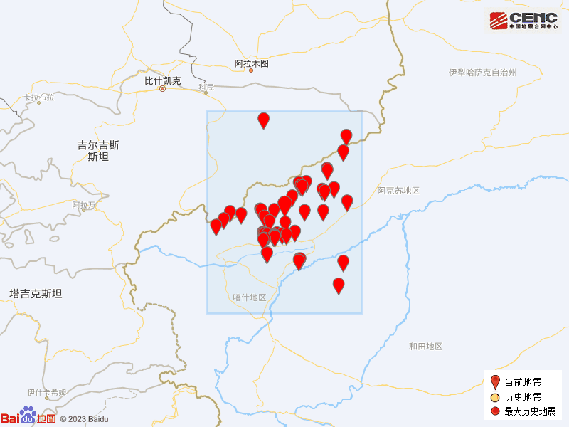 新疆克孜勒苏州今日凌晨连续发生6次地震最大震级54级