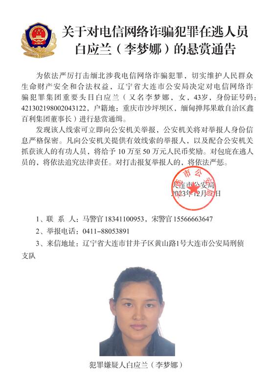 公安机关公开通缉10名缅北果敢自治区电信网络诈骗犯罪集团重要头目3