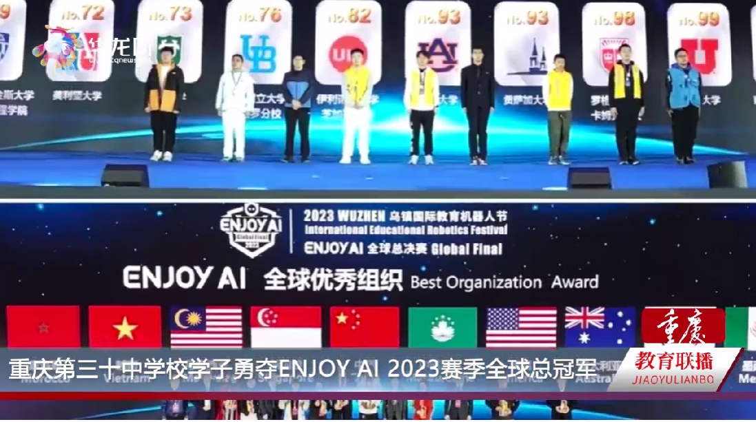 8场全胜全场最高分！重庆第三十中学校学子勇夺ENJOY AI 2023赛季