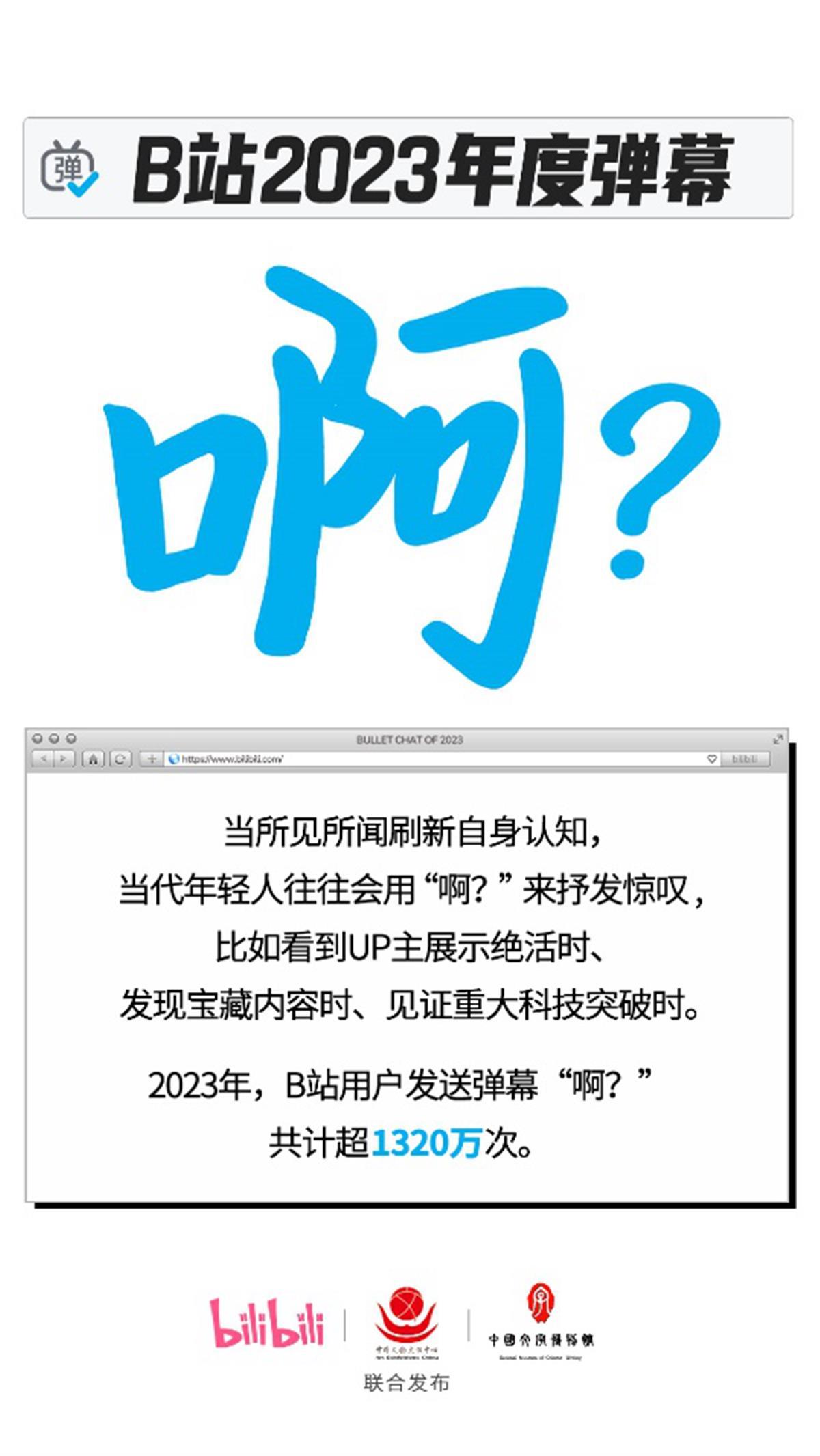 "当选b站2023年度弹幕,全年发送超1320万次