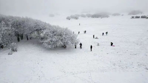 The wide space allows more visitors to have fun with ice and snow activities. (Photo provided by Wulong Karst)