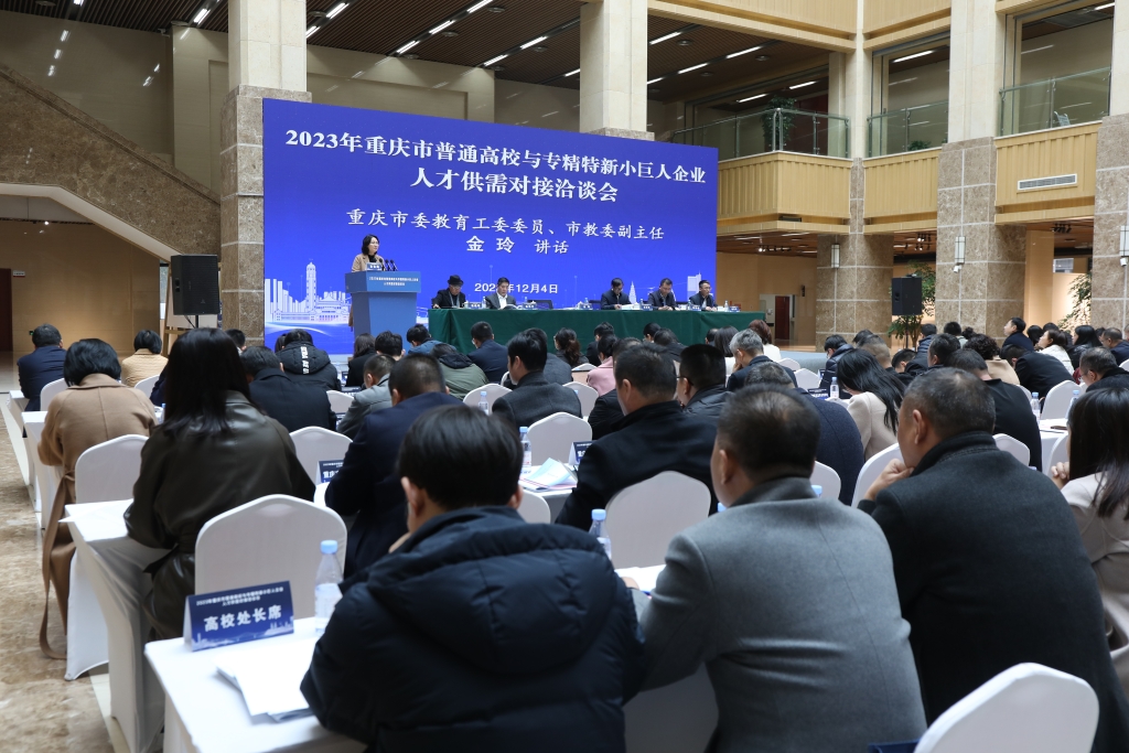 2023年重庆市普通高校与专精特新小巨人企业人才供需对接洽谈会。通讯员 陈绘伊 摄