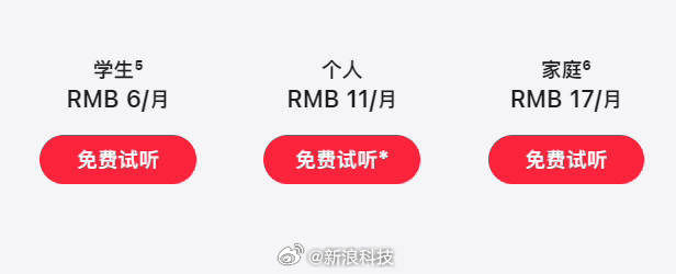 苹果宣布：Apple Music中国区涨价！1