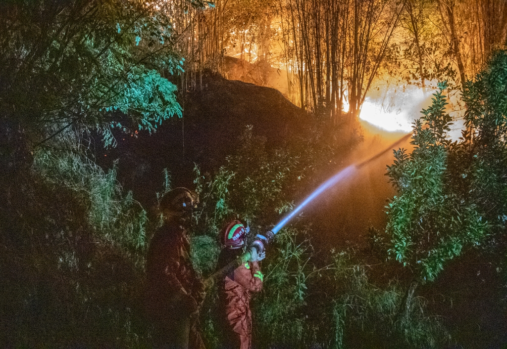 3森林火灾灭火现场。重庆涪陵消防供图