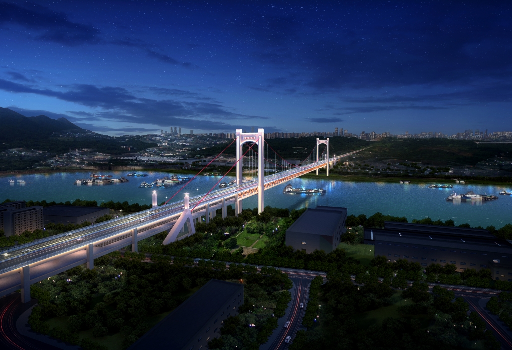 大桥效果图。重庆城投建设公司供图