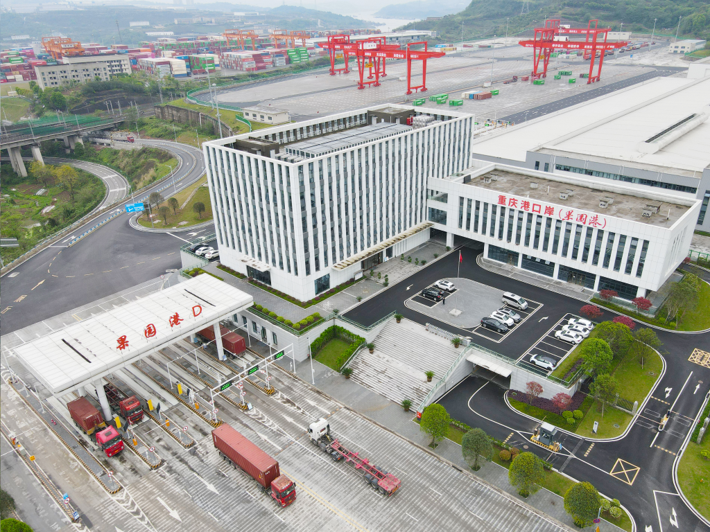 The designated supervision site for imported grain at the Guoyuan Port has been checked and accepted. (Photo provided by Chongqing Guoyuan Port International Logistics Hub)