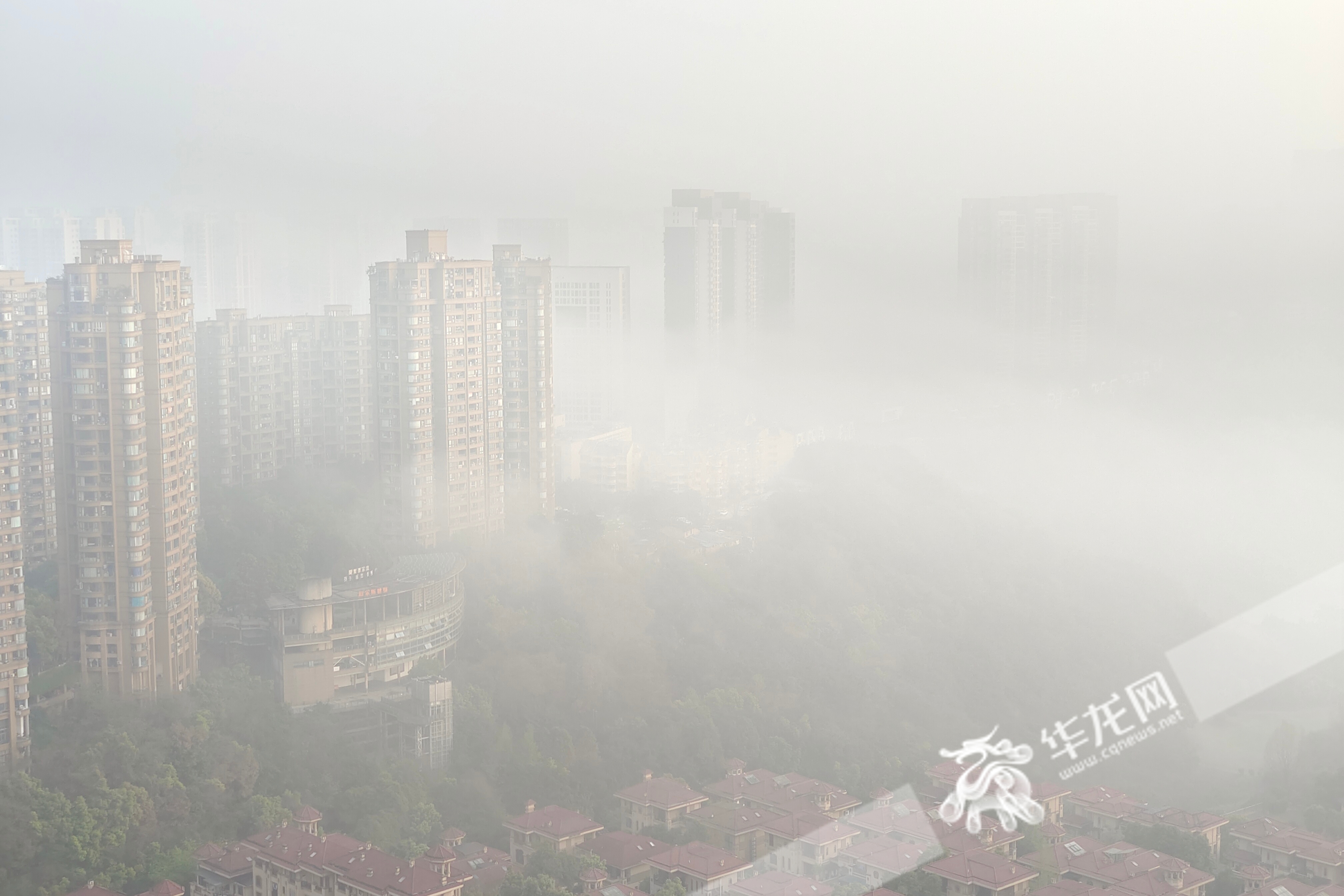 组图｜今早重庆多地云雾缭绕 出行注意安全 