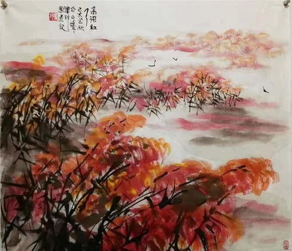 《高粱红了50x50cm》