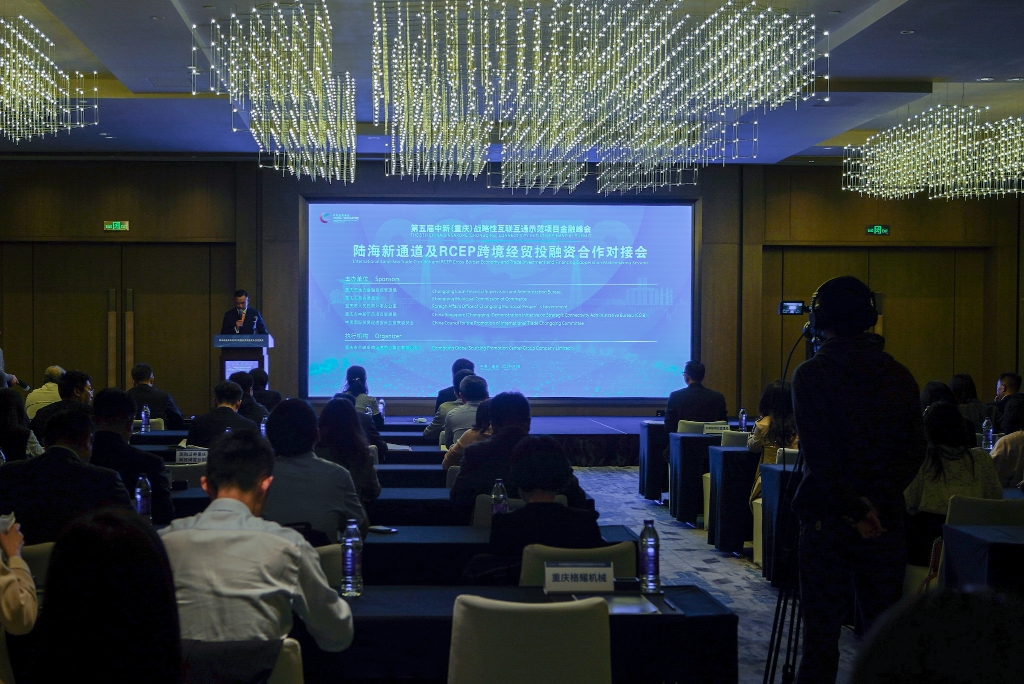 2023年4月，陆海新通道及RCEP跨境经贸投融资合作对接会（第一期）在重庆举行。重庆市金融监管局供图