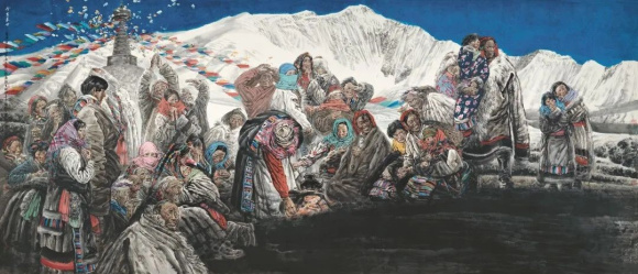 冯远,今生来世,220cmx500cm