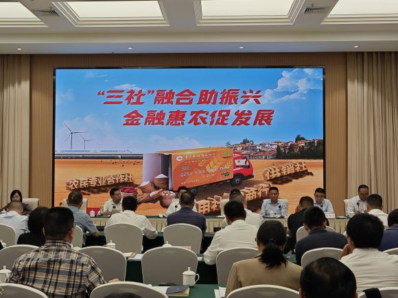 “三社”融合联名卡发放现场。陈楚瑜 摄