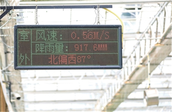 近日，重庆数谷农场，物联网温室自控系统监测的天气实时数据。