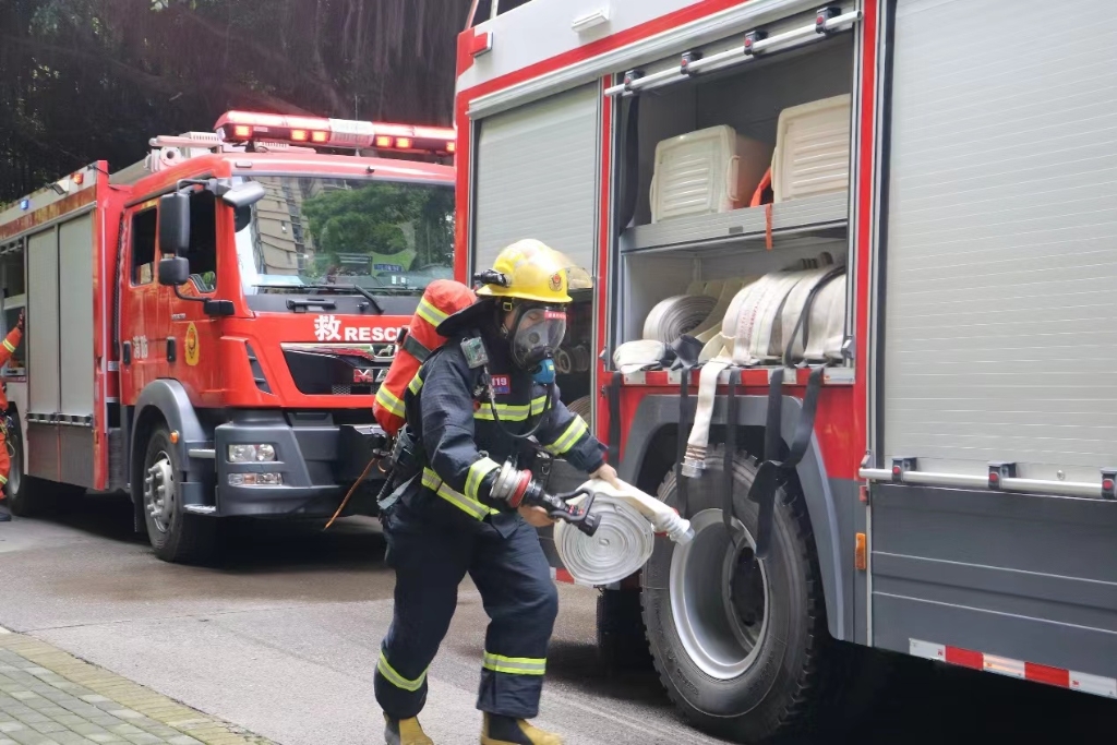 消防应急演练现场。受访者供图