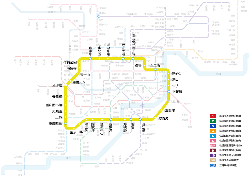 2021年重庆轻轨线路图图片