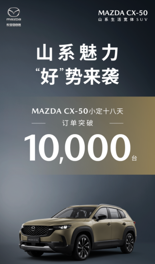   MAZDA CX-50预订成绩。 长安马自达供图 华龙网发