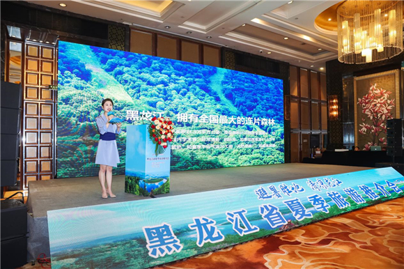 主持人推介2023年黑龙江省夏季旅游产品。主办方供图