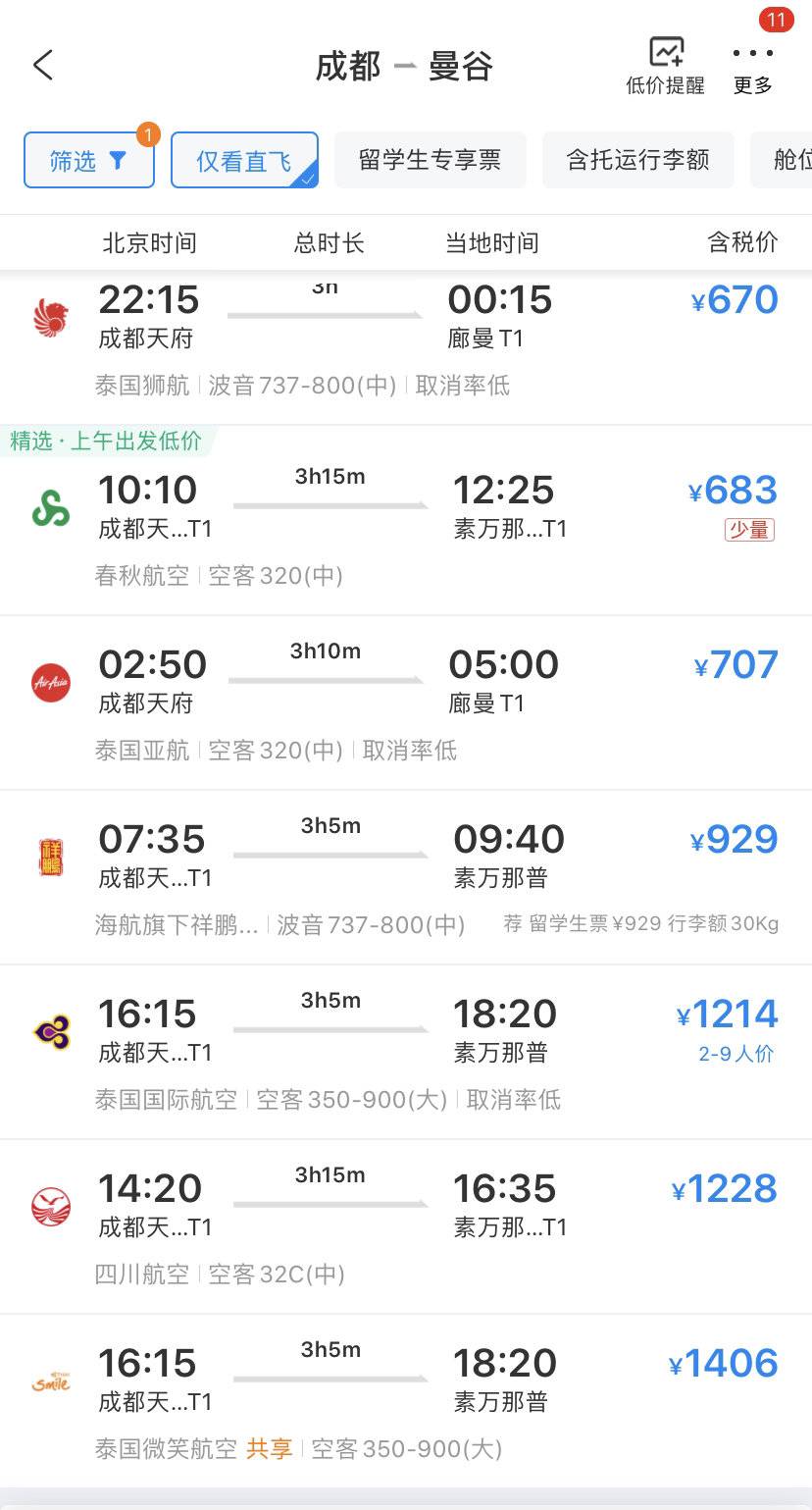 女子花3元买到成都飞曼谷的机票 业内人士：多种因素交织导致低价票出现4