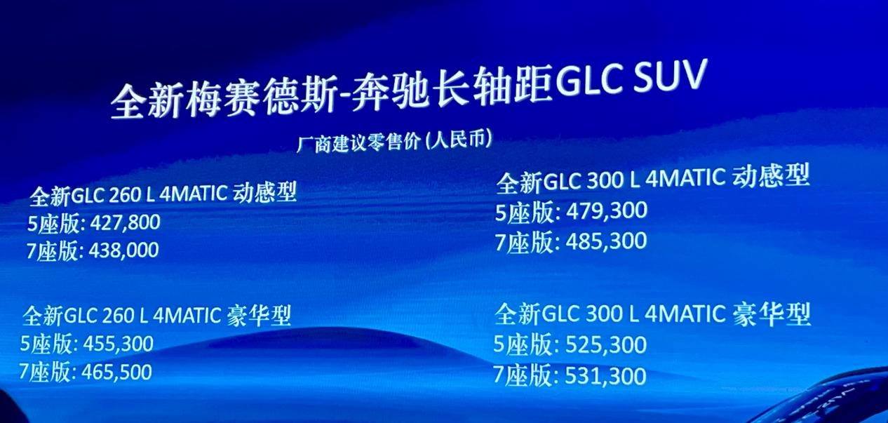 长轴距GLC SUV厂商建议零售价区间为42.78万元至53.13万元。 华龙网-新重庆客户端 张世钊摄