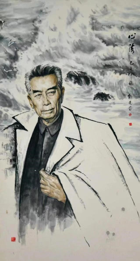 《心  海》       纸本设色      185×95cm