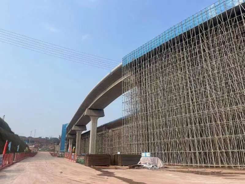 兴塘路立交段施工现场。重庆市住房城乡建委供图