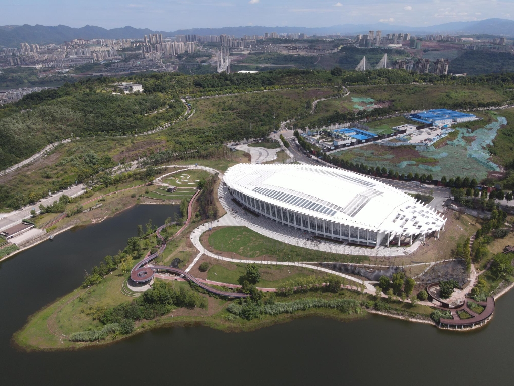 礼嘉智慧公园白云湖会议中心工程项目。受访者供图