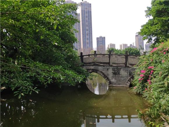 巴国城生态公园内的小桥流水。通讯员 范永根 摄