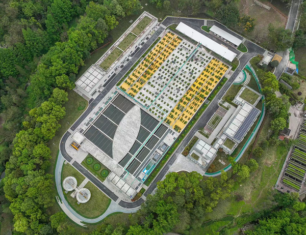 花园式的彩云湖污水处理厂。九龙坡区融媒体中心供图