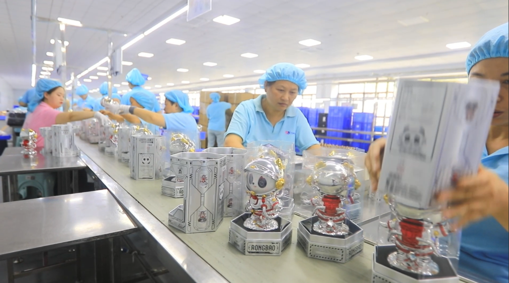 Workers are working overtime to produce Rongbao mascots.
