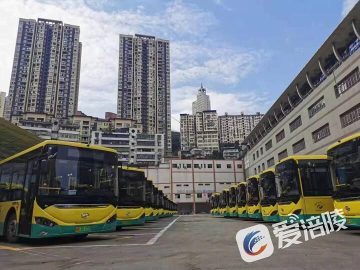 整装待发的新能源纯电动公交车
