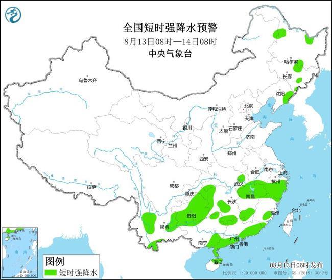 强对流天气预警 辽宁江西等6省部分地区将有8至10级雷暴大风1