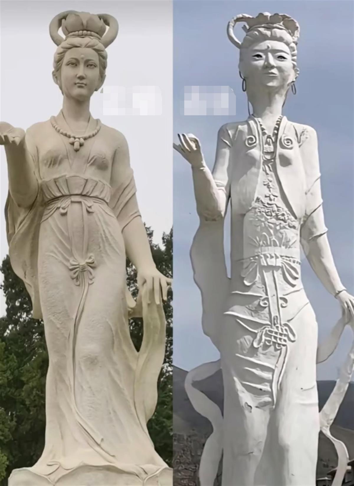 河南一村办景区雕塑被指外形怪异,当地:系村里两名塑神像的手艺人仿建,正研究整修计划3