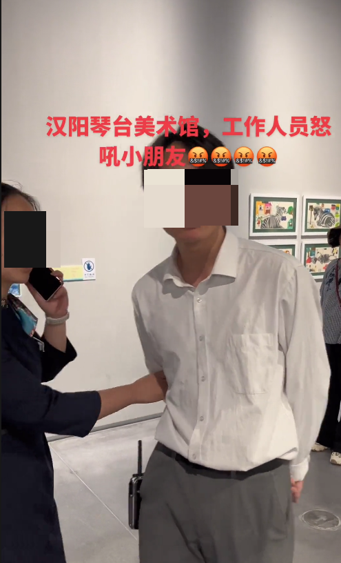 孩子在美术馆触碰展品遭怒吼？回应：会道歉